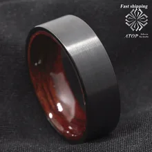 Мужское кольцо с инкрустацией из дерева 8 мм|wedding band|men jewelrywedding band