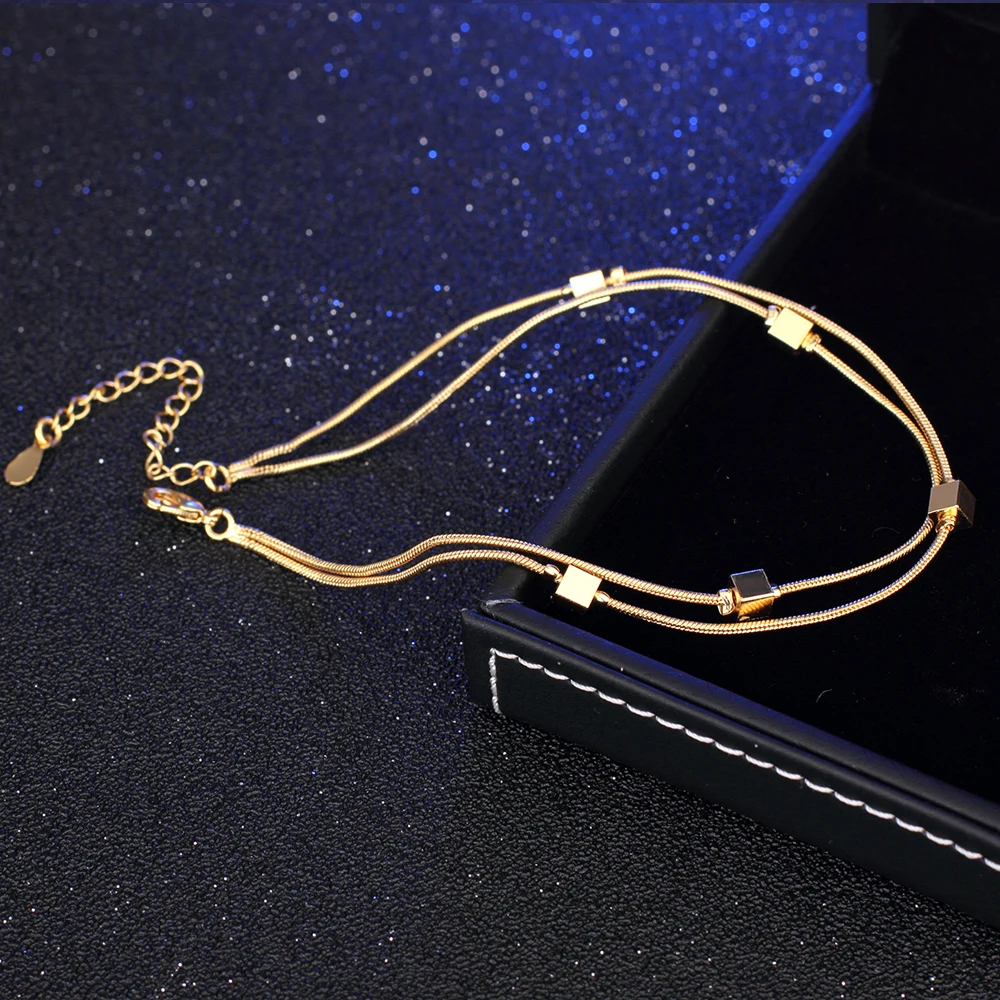 2018 Hot 18KGold colour Anklet Fashion Anklets For Women Ankle Bracelets Barefoot Sandals Female Girl Leg Chain Foot Jewelry J10 | Украшения