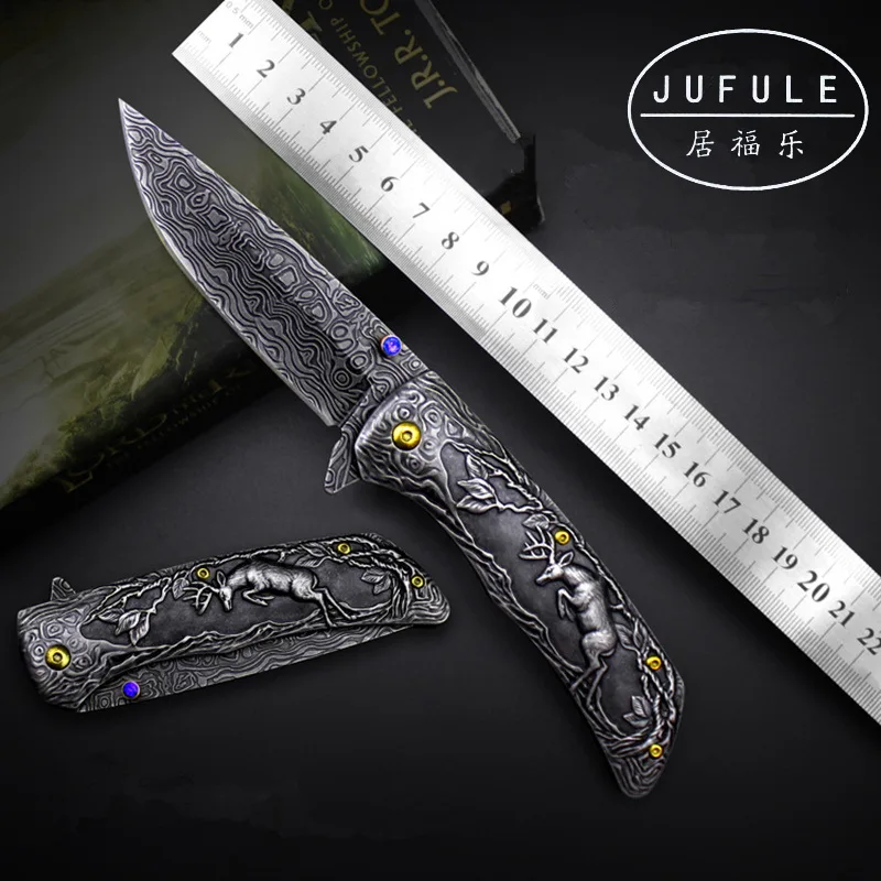 Contact Me JUFULE Shaman C229 Micarta / G10 Handle Mark S30v Blade Ball Bearing Pocket Survival Kitchen Camp Hunt Folding Knife |