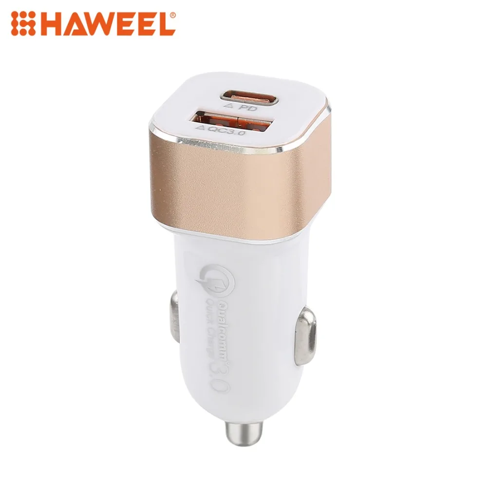 Автомобильное зарядное устройство Haweel Type C QC3.0 с двумя USB портами|Зарядные
