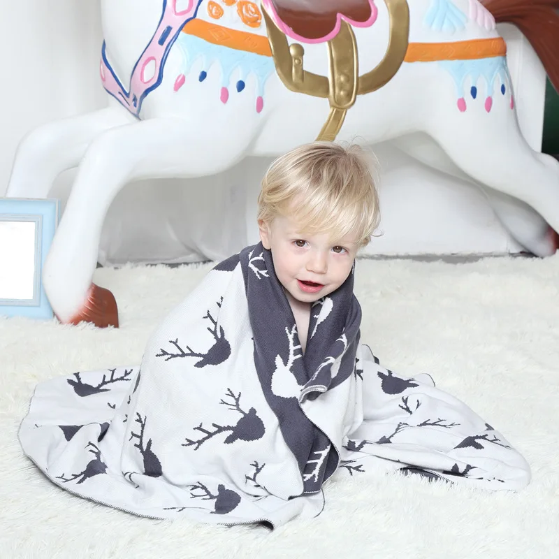 2017 детское трикотажное одеяло с рисунком козы из мультфильма Мягкое хлопковое