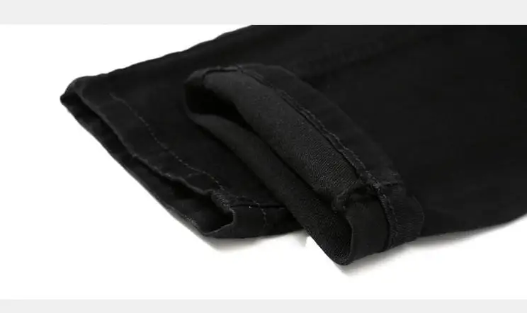 НОВЫЙ 2016 крытый Деловой Человек Черный белый Джинсы Хлопок Тонкий Студенты