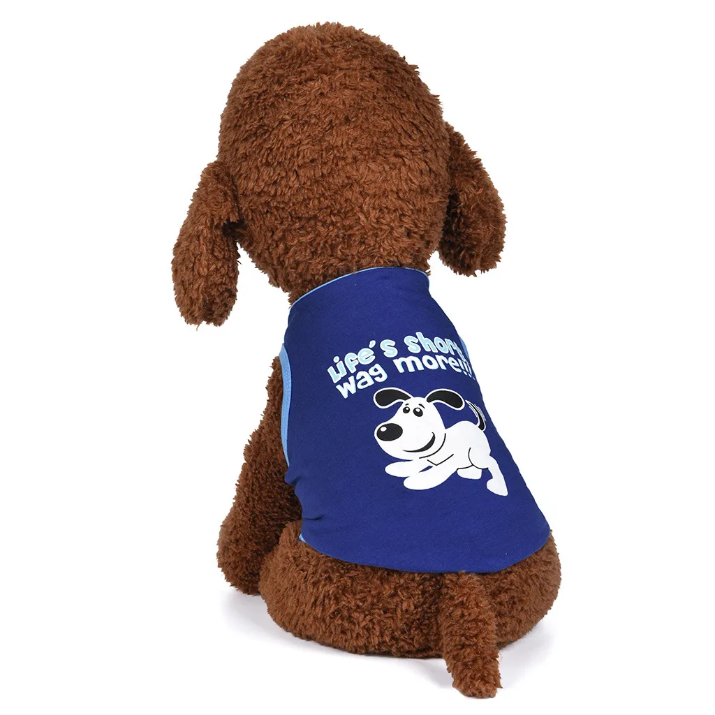 Transer футболка для собак ПЭТ жилет удобные дышащие шляпа принт с усами синего