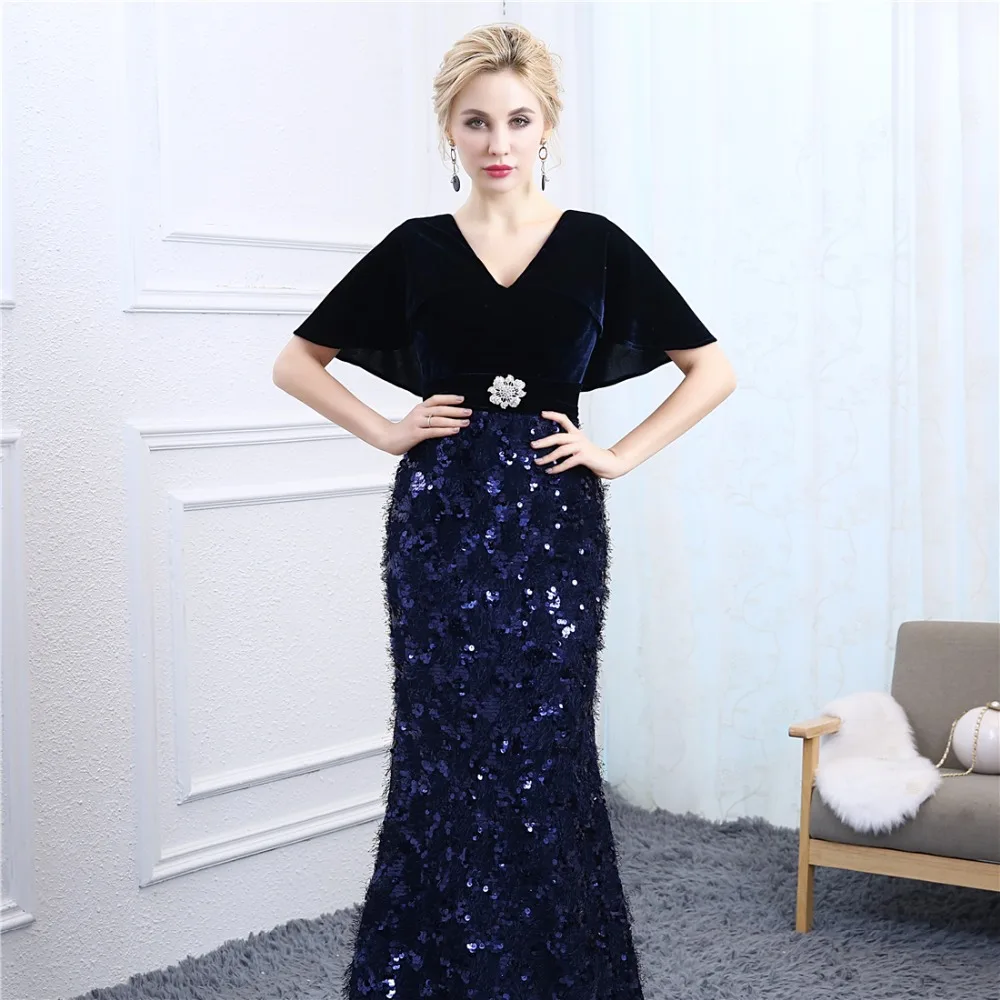 Vintage Lace Mermaid Evening Dresses Long 2018 Robe De Soiree Vestido Longo Festa Formal Dress Women Sheer Prom Gowns Velour | Свадьбы и