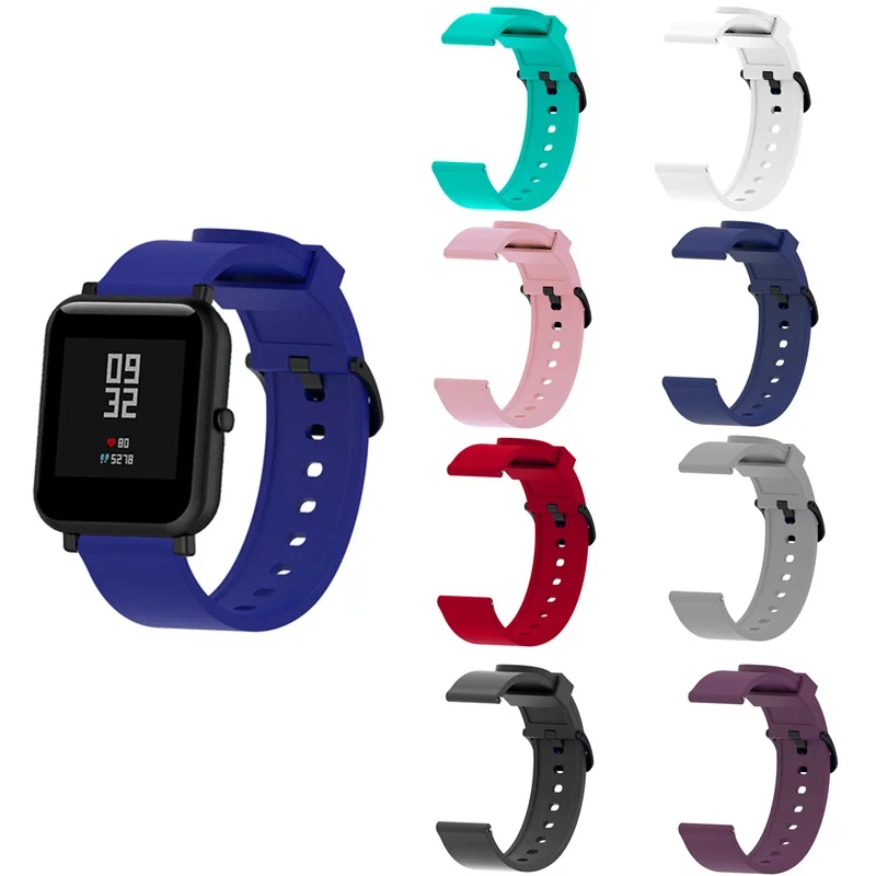 Ремешок для часов 20 мм из мягкого силикона Xiaomi Huami Amazfit Bip защитный чехол