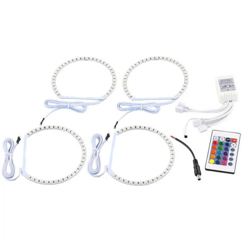 4X131 мм 5050SMD мульти Цвет RGB светодиодный Ангельские глазки 1992 2006 для BMW E36 E46 E39 E38 3 5 7