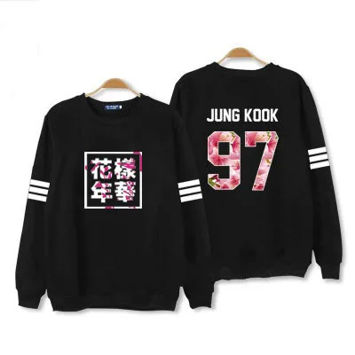 Kpop Bangtan JUNGKOOK Jimin suga концертный тот же абзац круглый вырез Harajuku свитшот в
