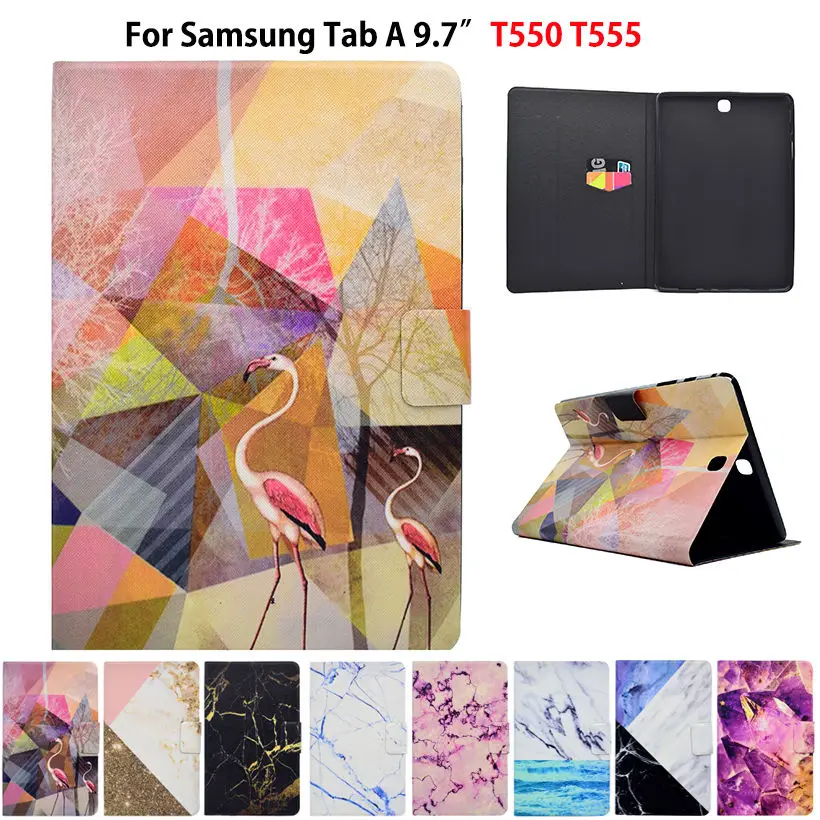 Чехол с мраморным рисунком для Samsung Galaxy tab A 9 7 T550 SM T555 P550 P555 умный чехол планшета из