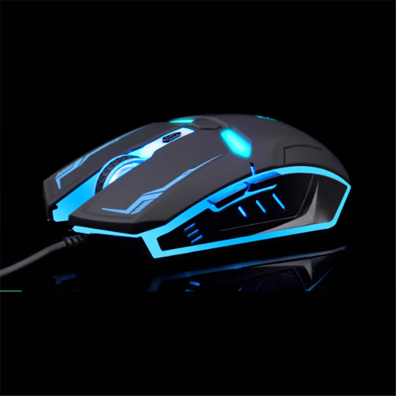 Game Mouse with 6 Keys Blue Optical Laser Wired Computer Mouse USB Computer Game Mouse