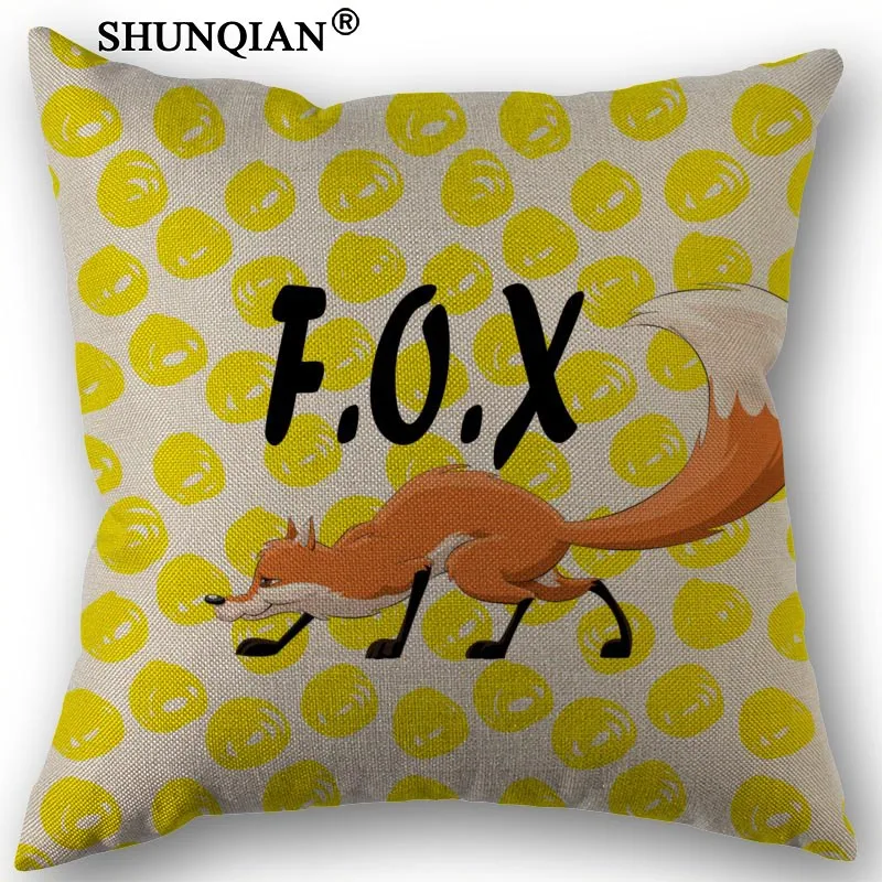 Наволочка из хлопка и льна с принтом лисы 45x45 см|pillow case|throw pillow casespillow cover custom |