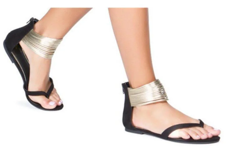 

Flat Sandals Lace Women's shoes Ankle Wrap Summer Sandal For Female Sweet Beach Shoe Ladies Flip Flop Women Sandals