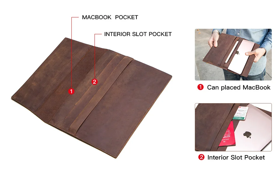 Чехол из натуральной кожи для ноутбука 12 дюймов, сумка для ноутбука MacBook 12 дюймов, чехол для ноутбука Crazy Horse, кожаный защитный чехол