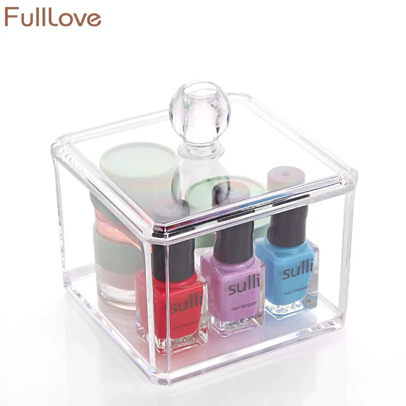 Fulllove 9.5*9.5*11 см акриловая ясно ящик для хранения косметических организатор 2018