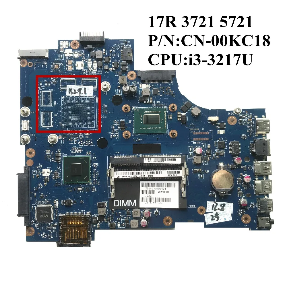 SZWXZY отлично подходит для материнской платы ноутбука DELL 17R 3721 5721 с I3 3217U CPU DDR3 CN 00KC18