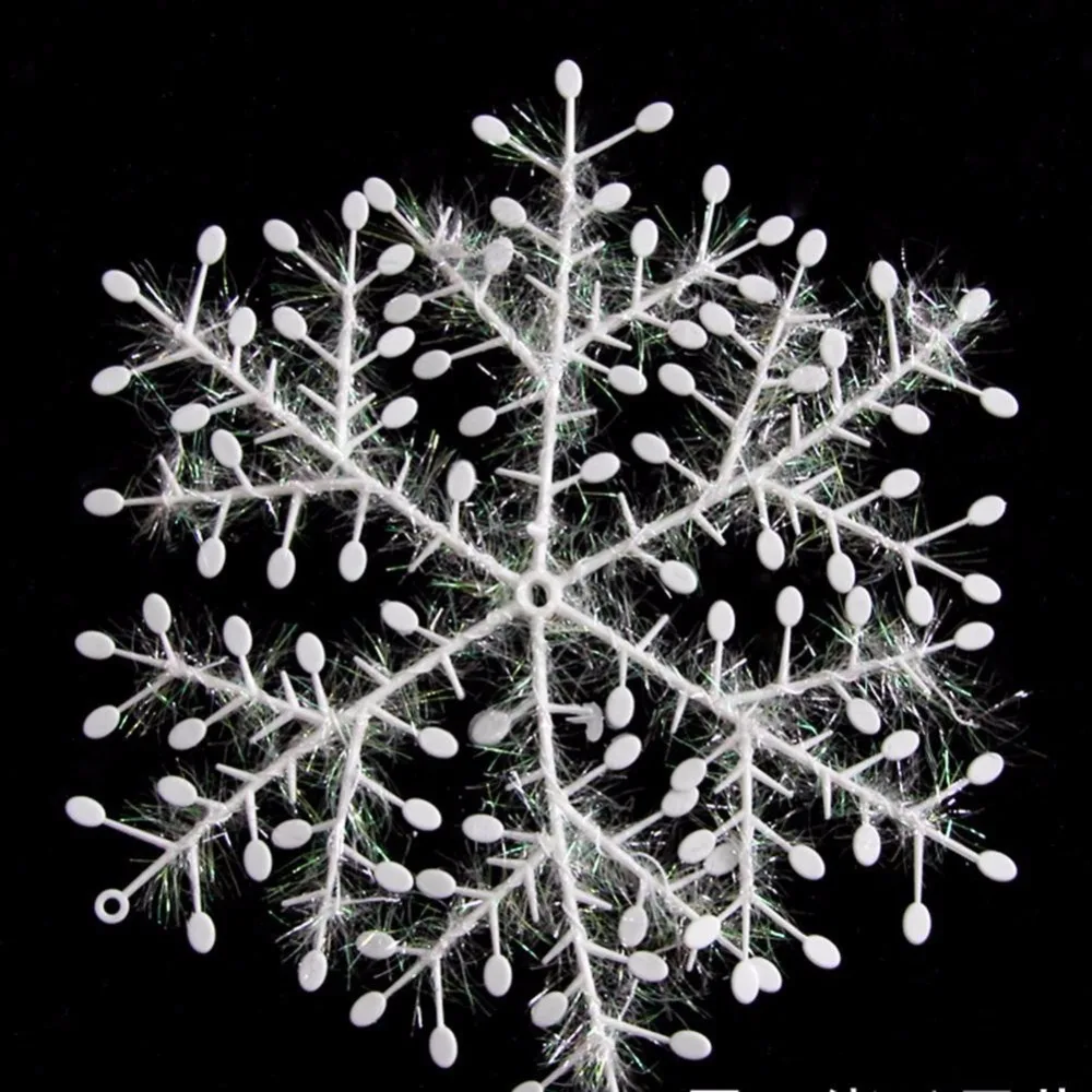 30 шт./комплект Рождественская елка белые снежинки-подвески праздничные
