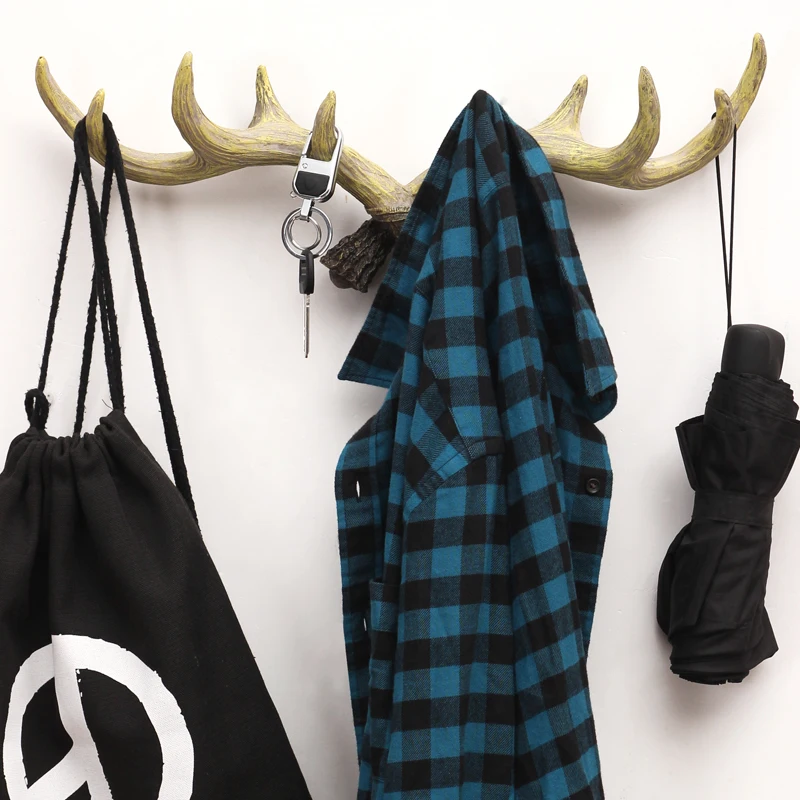 Rural antler decoration wall hanging clothes rack creative clothing store porch retro wall hanging key hook
Rural antler decoration wall hanging clothes rack creative clothing store porch retro wall hanging key hook