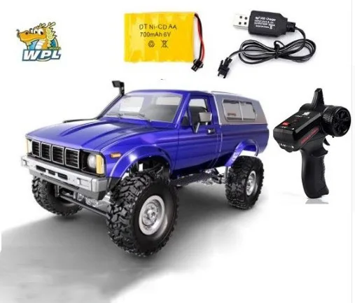 Blue RTR Обновление WPL C24 RC автомобиль 1:16 4WD радио управление внедорожный мини автомобиль RTR Рок Гусеничный электрический багги движущаяся машина дети играть RC автомобили - Цвет: Blue RTR