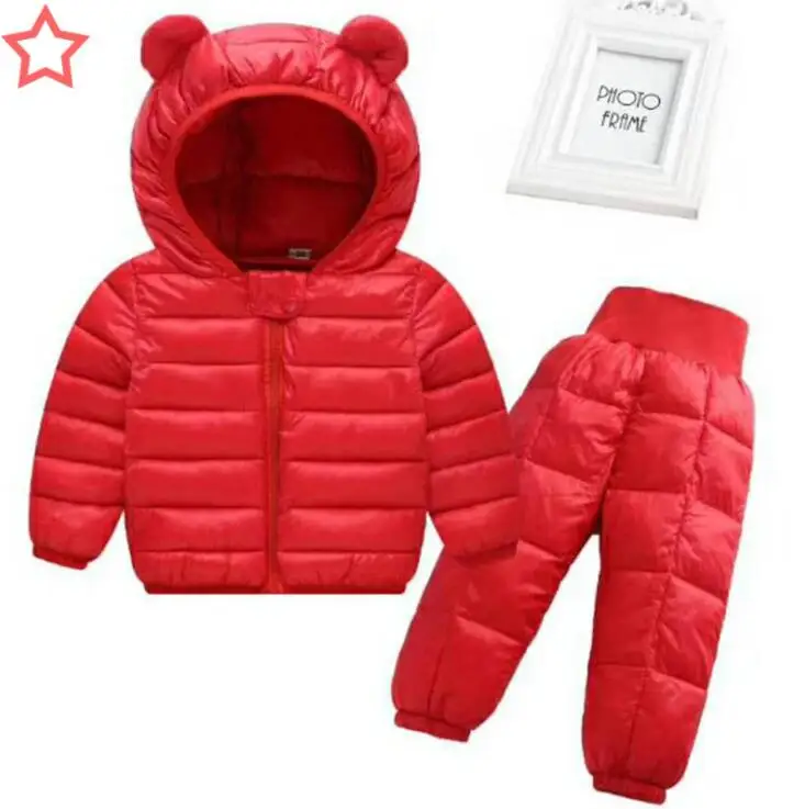 1-5 yrs 2019 new baby boy and girls winter hooded jacket coat+trousers Waterproof snow warm suit children clothing | Детская одежда и