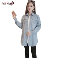 Fdfklak Jeans clothes for pregnant women long sleeve pregnancy shirt casual womens clothing tops maternity blouse ropa mujer