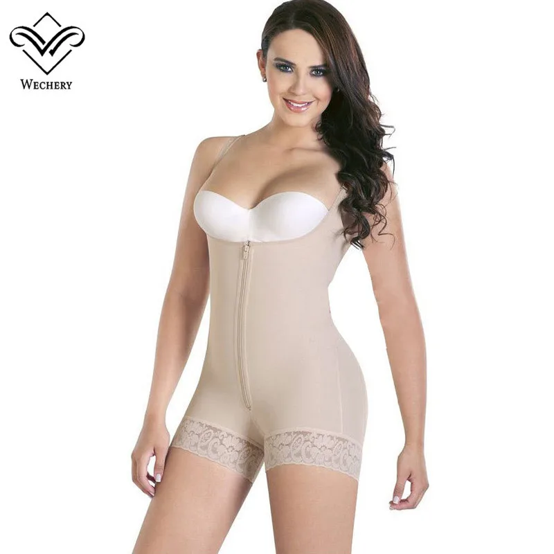 Wechery Для женщин Body Shaper эластичный боди сексуальный глубокий U кружева