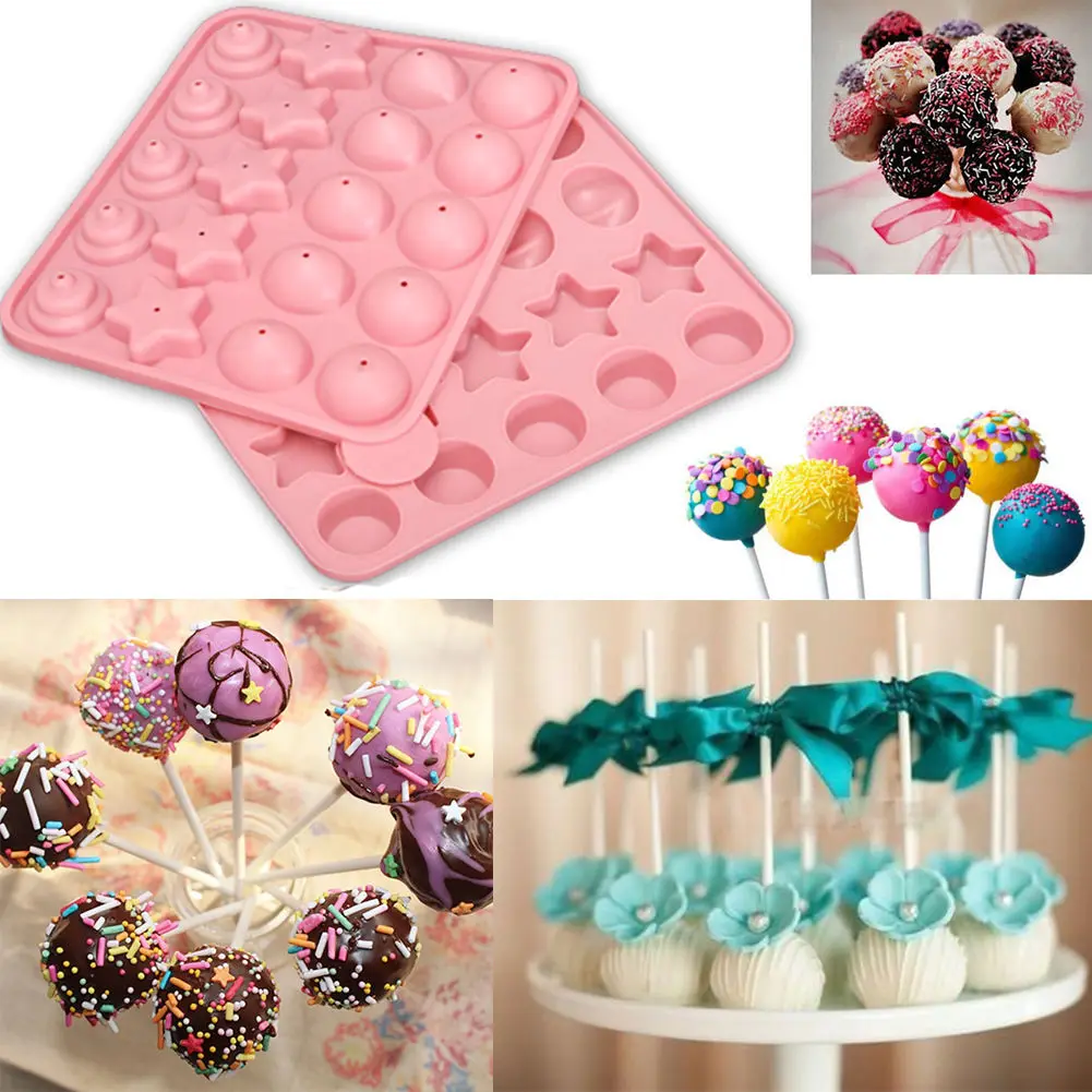 

Silicone Cake Chocolate Lollipop Pop Mould Mold Tray Birthday Decorating