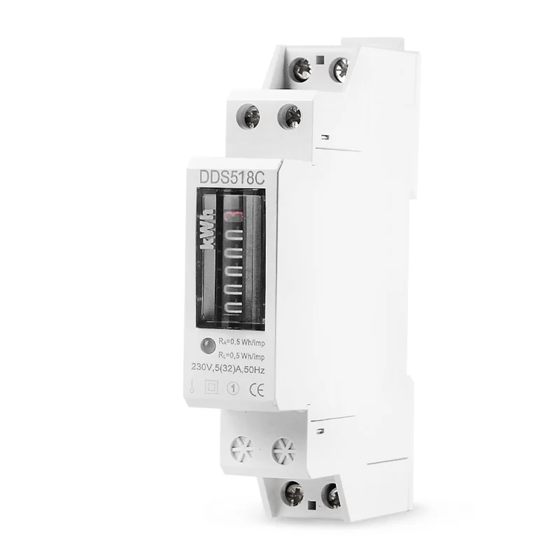 

Household Electronic Din Rail Single Phase Electricity Power Consumption Wattmeter Energy Meter kWh Counter 32A 220V 230VAC 50Hz