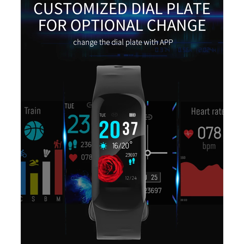 Смарт браслет для мужчин и женщин спортивный с трекером активности пульсометром