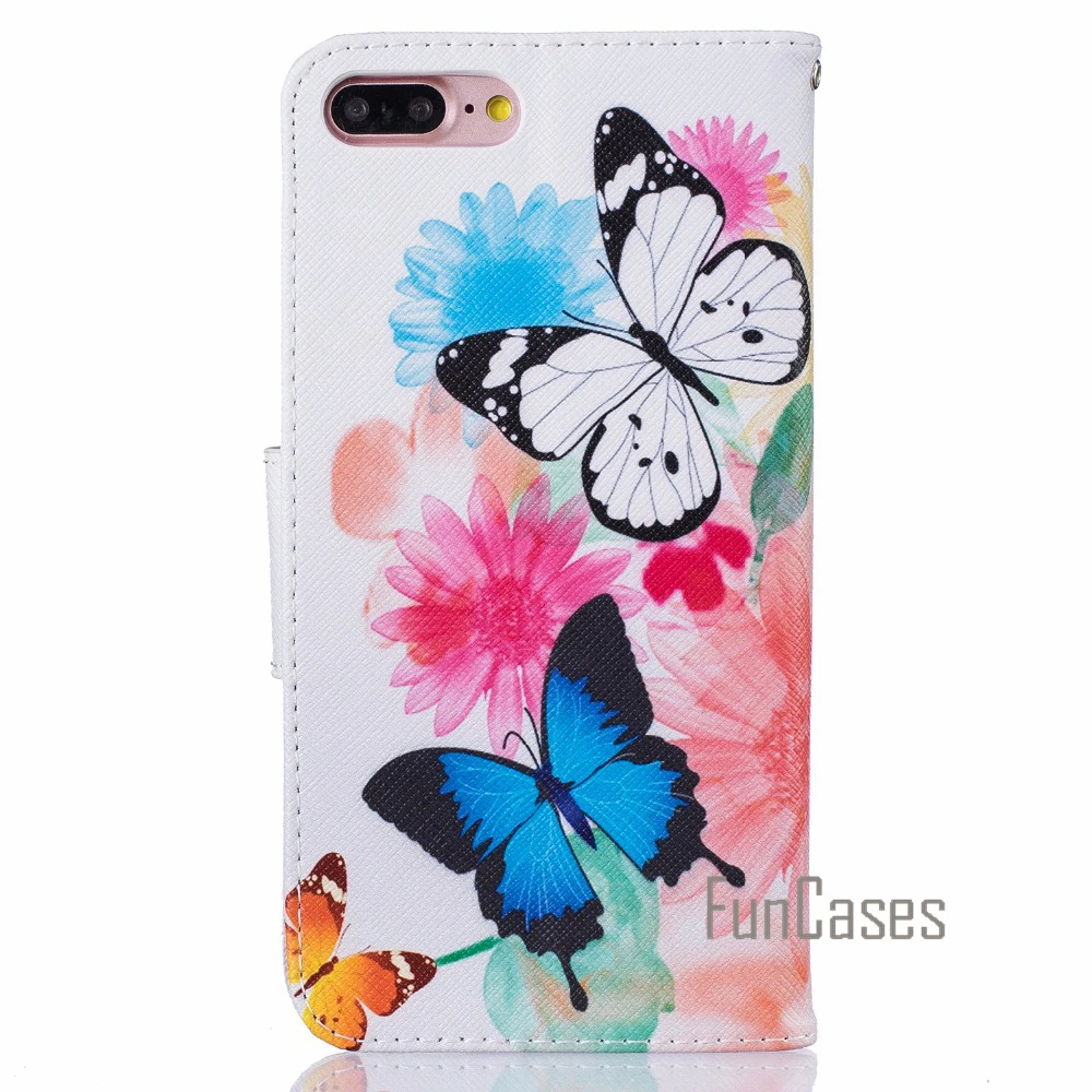 Флип Чехол Fundas СПС Coque iphone 8 Plus iPhone 7 5.5 дюймов + держателей карт ip телефон