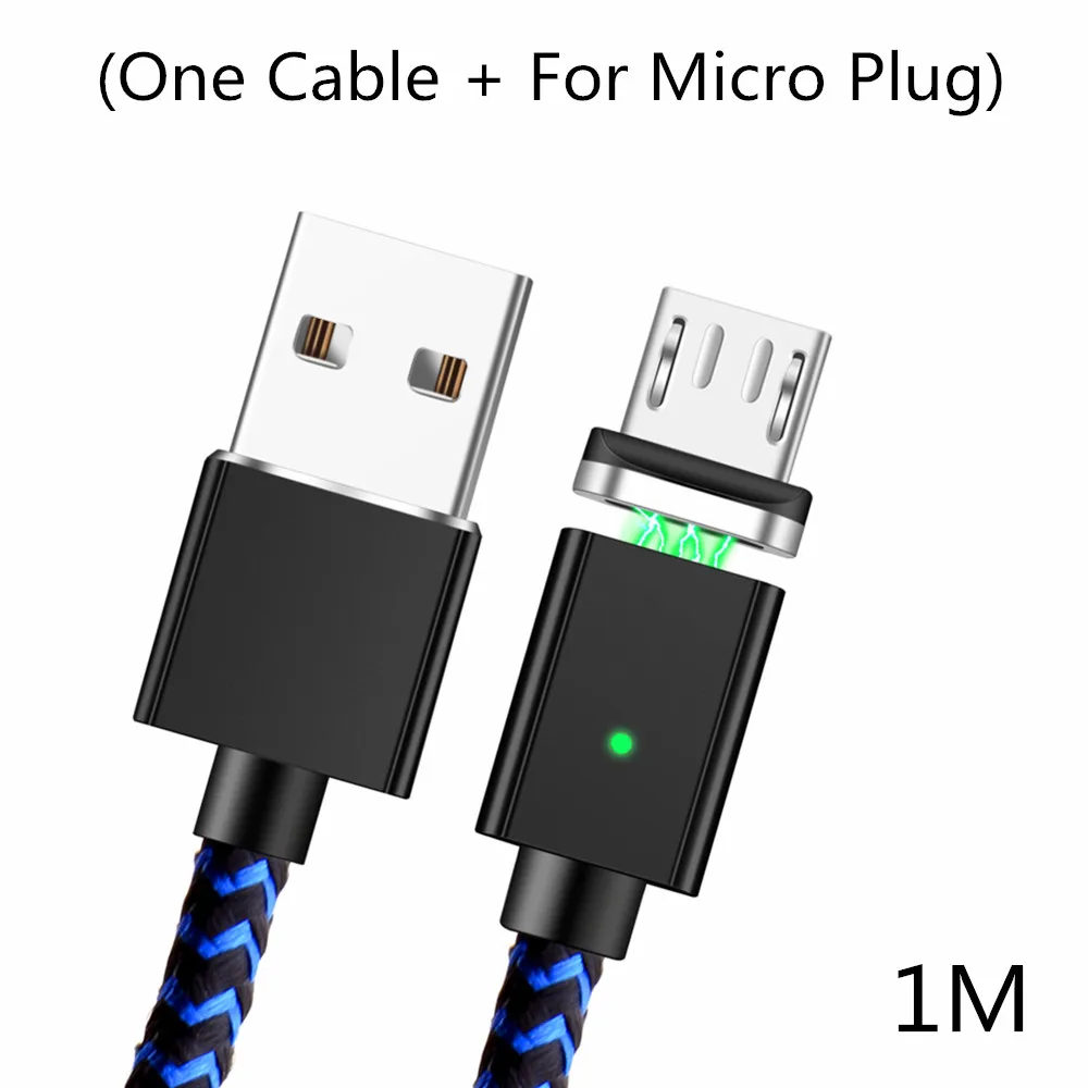 Олаф Магнитный кабель Micro USB для Xiaomi для huawei андроид кабель Магнит Micro USB зарядный кабель для samsung S7 край S6 проволочные заряжающие провода - Цвет: Blue Micro Cable