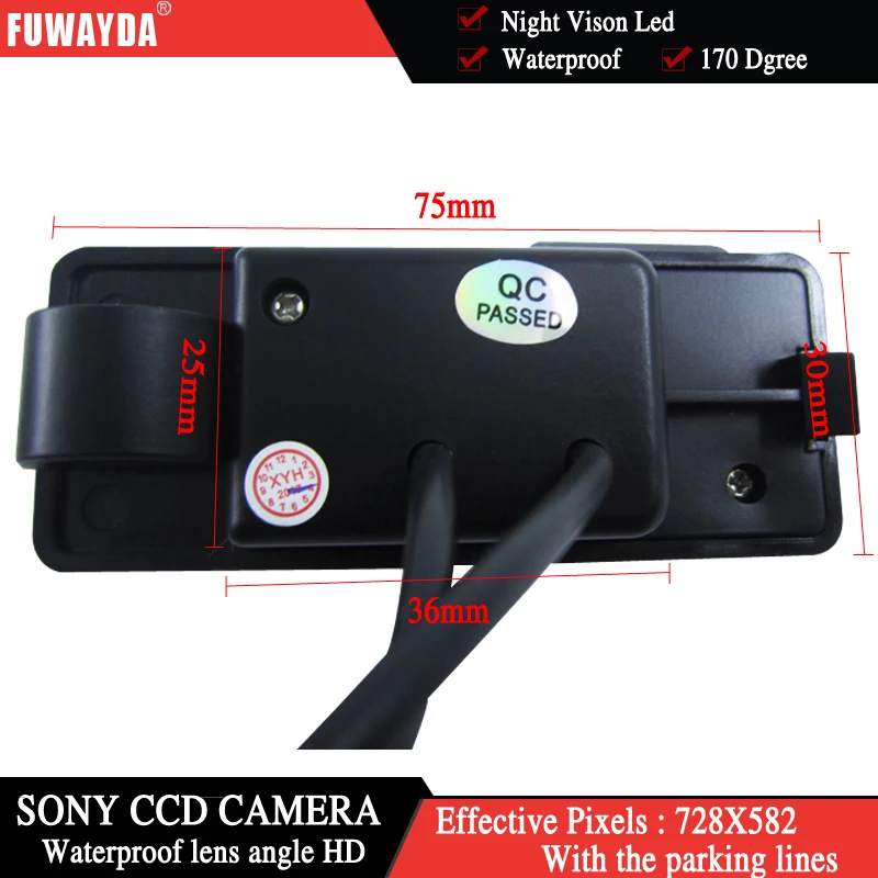 Зеркало заднего вида FUWAYDA для SONY CCD чипа Парковочное зеркало с направляющей