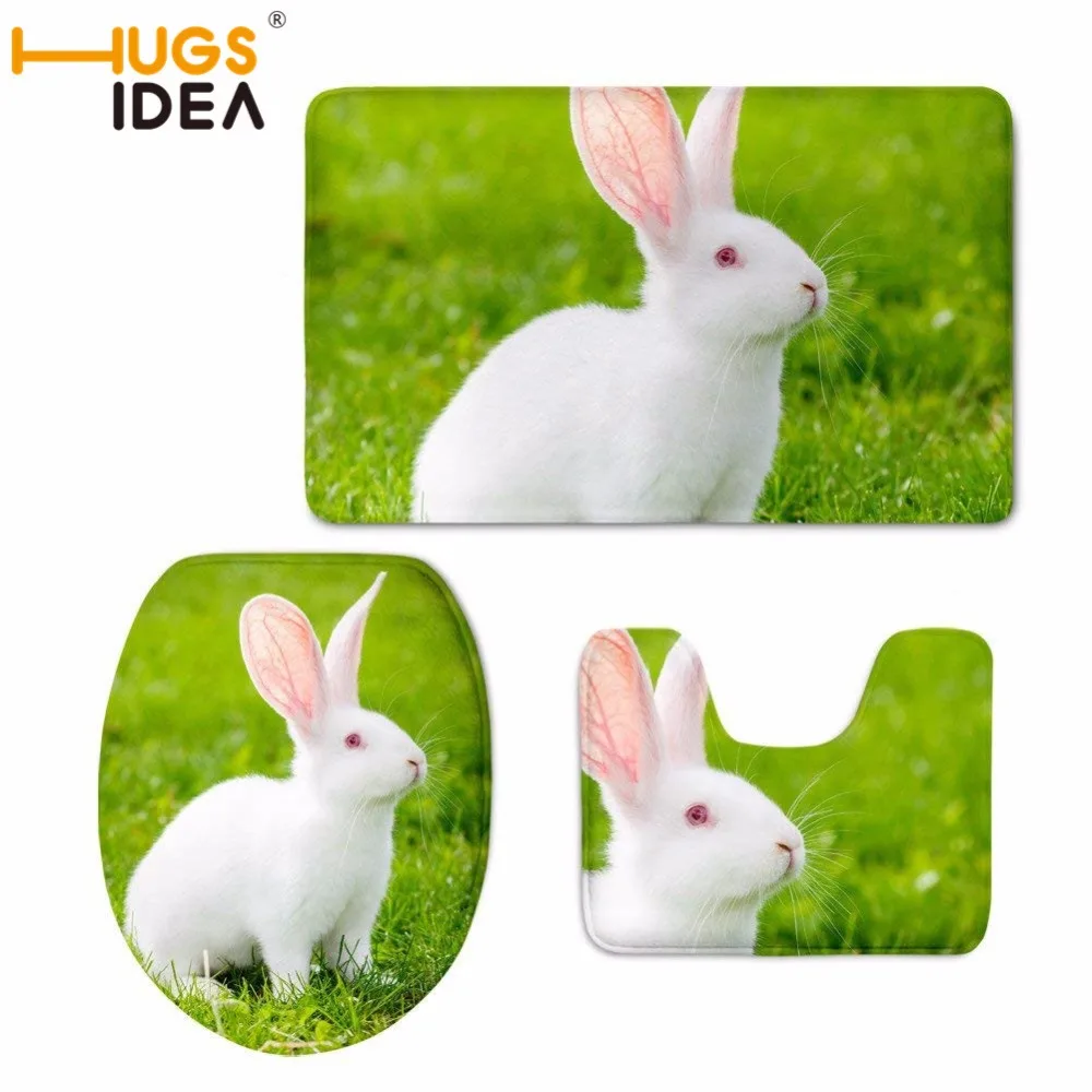 HUGSIDEA милый кролик Противоскользящие коврики для ванной комнаты набор мягких
