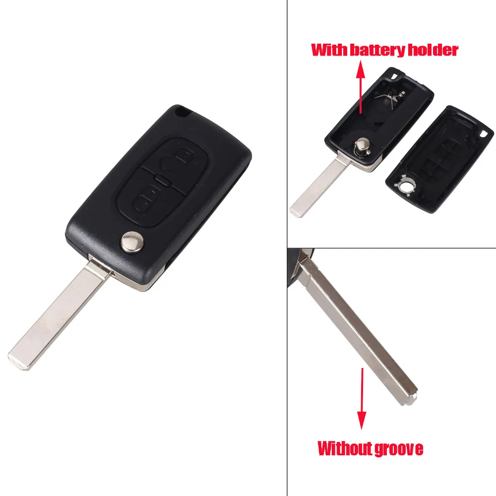 DANDKEY 10 шт. CE0536 VA2 2 кнопки дистанционного складного ключа чехол для Peugeot 207 307 308 407 807