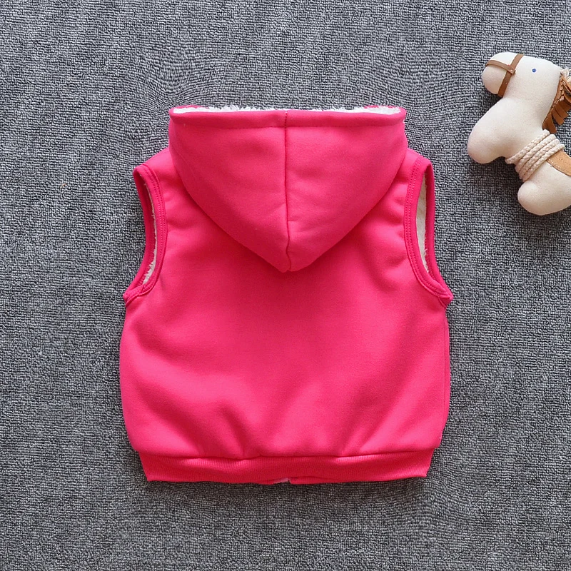 Двухслойное вельветовое утепленное пальто-жилет для девочек и мальчиков с