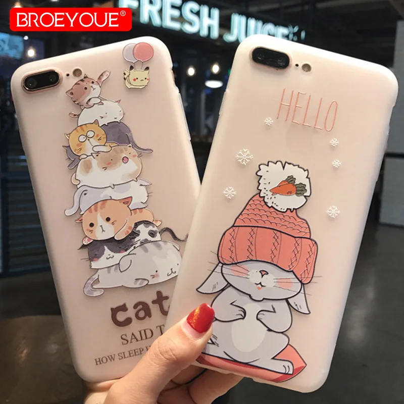 Симпатичные панели телефона с рисунком для iPhone XS Max XR 7 8 чехол матовый Силиконовый