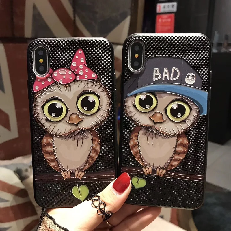 MYSUN Новый Модный 3D рельефный чехол для телефона iPhone 8 8Plus 7 Plus с рисунком мультяшной