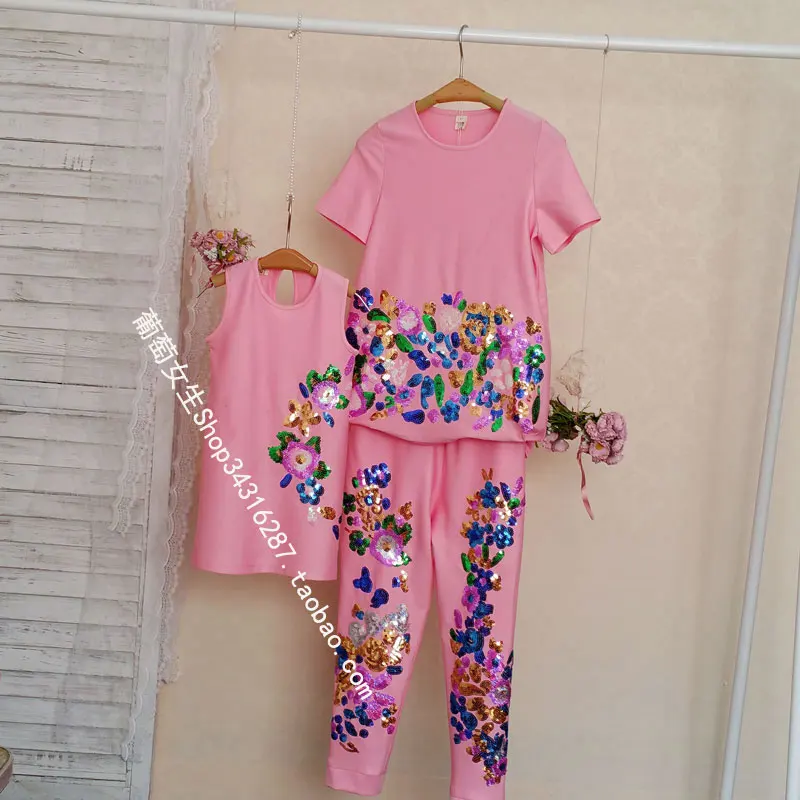 Высокое качество 2018 лето новый детская одежда Одинаковая семейная спортивные