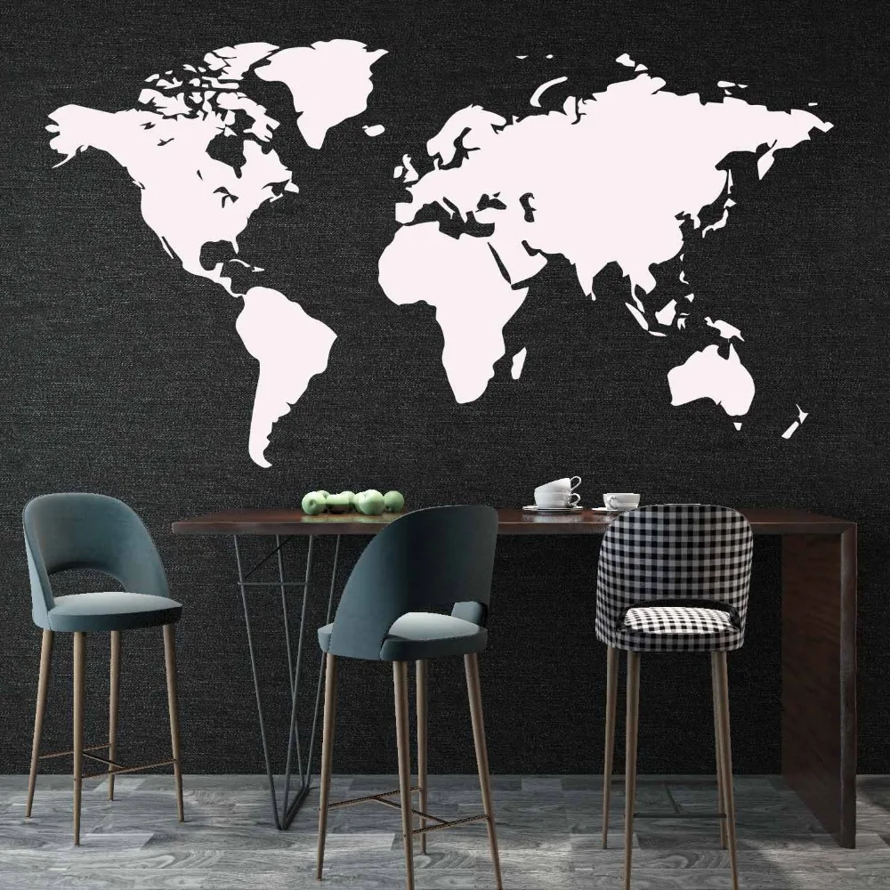 

Wall Sticker World Map for House Living Room Decoration Decal Stickers Bedroom Decor Wallstickers Wallpaper Mural