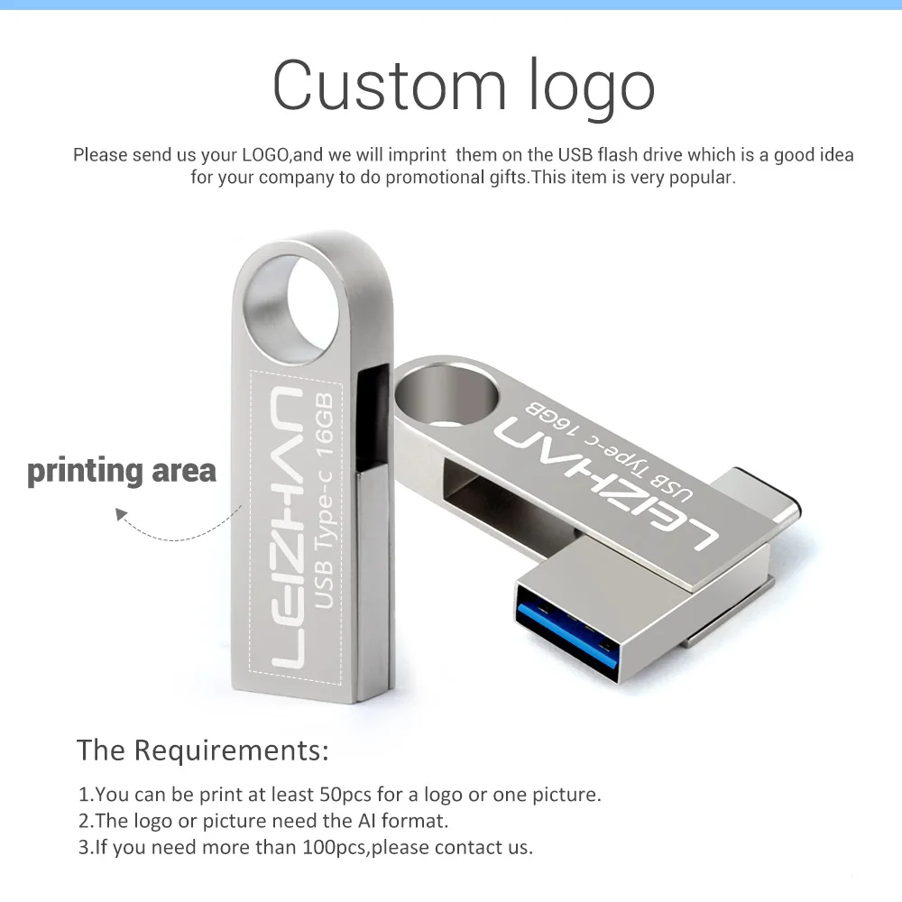 LEIZHAN Флешка USB C 32 Гб металлический OTG флеш накопитель type карта памяти 64 3 0 U диск