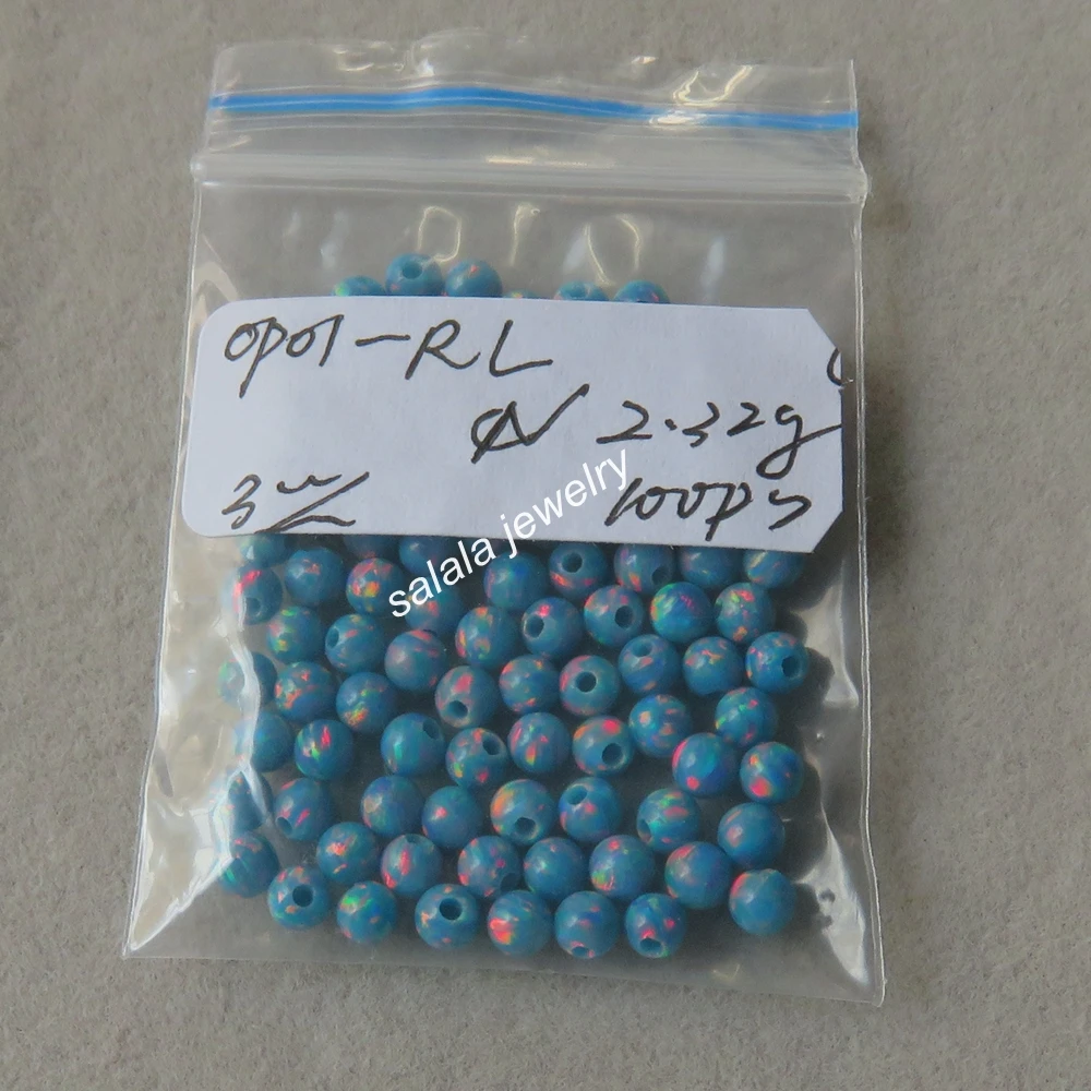 100 шт./лот OP01 3 мм круглый Опал с отверстием полностью синтетические круглые