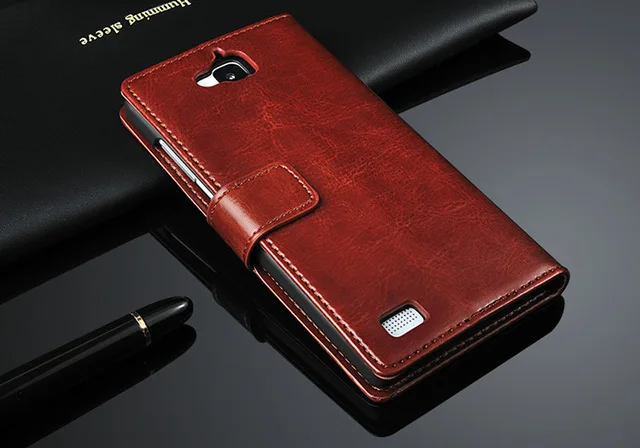 FM HQ флип чехол Кожаный чехол для телефона для huawei Honor 3C G740 Honor 3C G740 H30-U10 H30-T10 H30-T00 H30-L01 - Цвет: Brown