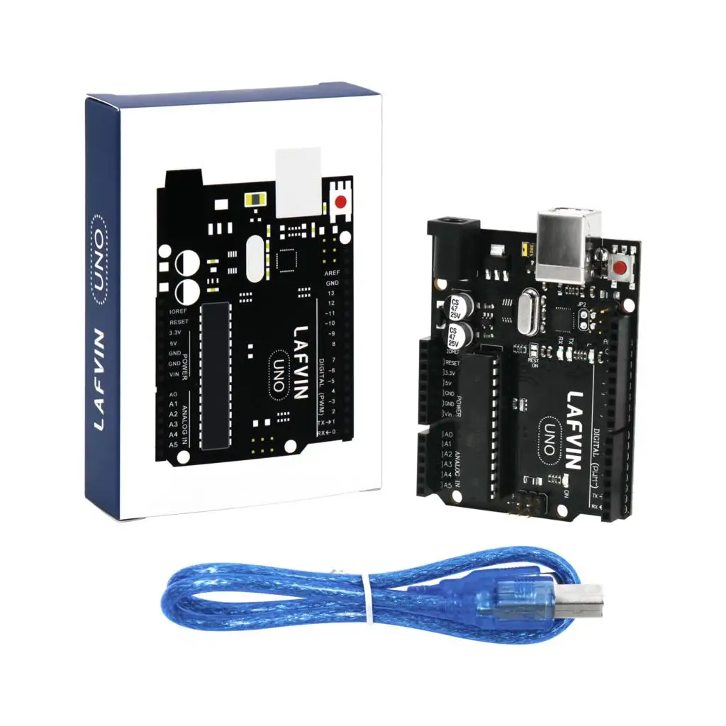 10 шт./лот lafvin UNO R3 доска ATmega328P ATMEGA16U2 с USB кабель для Arduino|Интегральные схемы| |