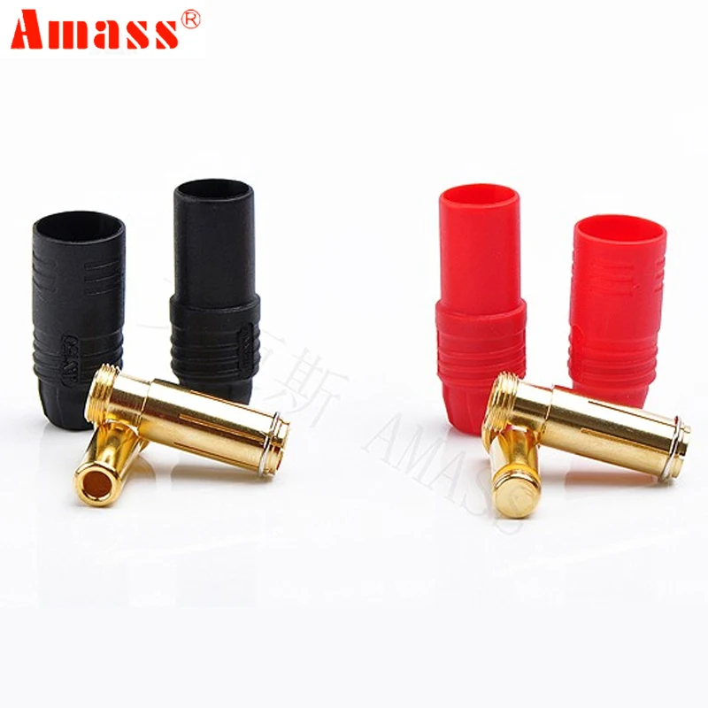 2 комплекта Amass AS150 позолоченная вилка-банан 7 мм гнездо штекер без искры разъем для DIY RC ESC зарядное устройство провод для аккумулятора