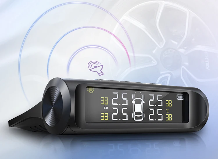 E-ACE умный автомобиль TPMS Солнечная зарядка автомобильная система контроля давления в шинах цифровой дисплей система сигнализации 4 внутренних датчика
