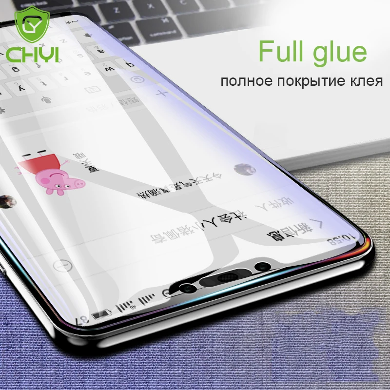 CHYI полное клеевое стекло для Huawei Nova 3i защита экрана олеофобное покрытие huawei 3 P Smart