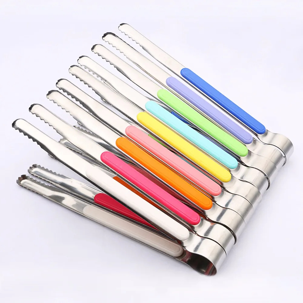 1PCS Waffle Tongs Clamp Stainless Steel Sandwiched Meat Bread Food Clip BBQ With ABS Handle Skidproof Color random | Бытовая техника