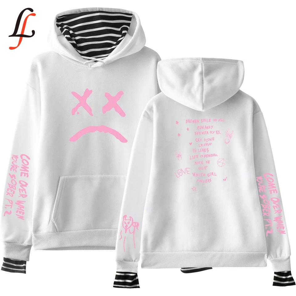Женские толстовки с капюшоном Lil peep в стиле Харадзюку свитшоты из двух частей