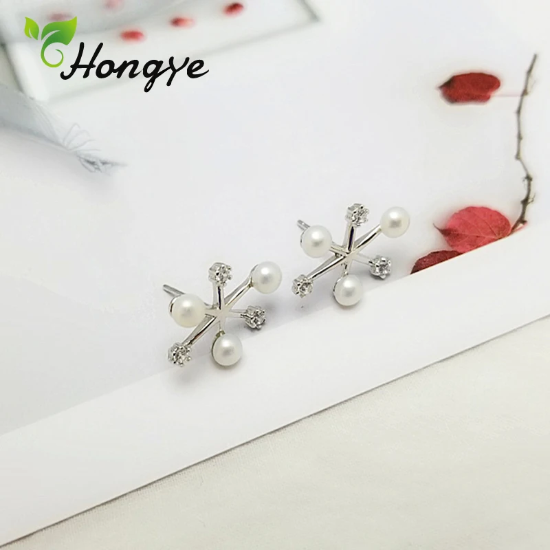 Серьги из серебра 925 пробы с натуральным жемчугом | Украшения и аксессуары