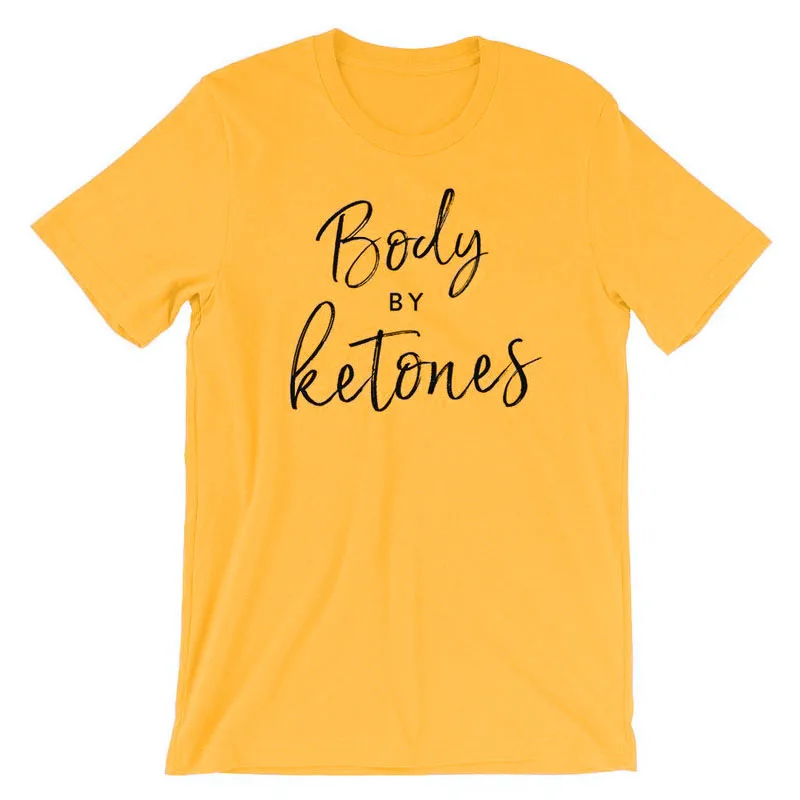 Женская футболка с надписью Body By Ketones повседневная принтом кетонов в стиле