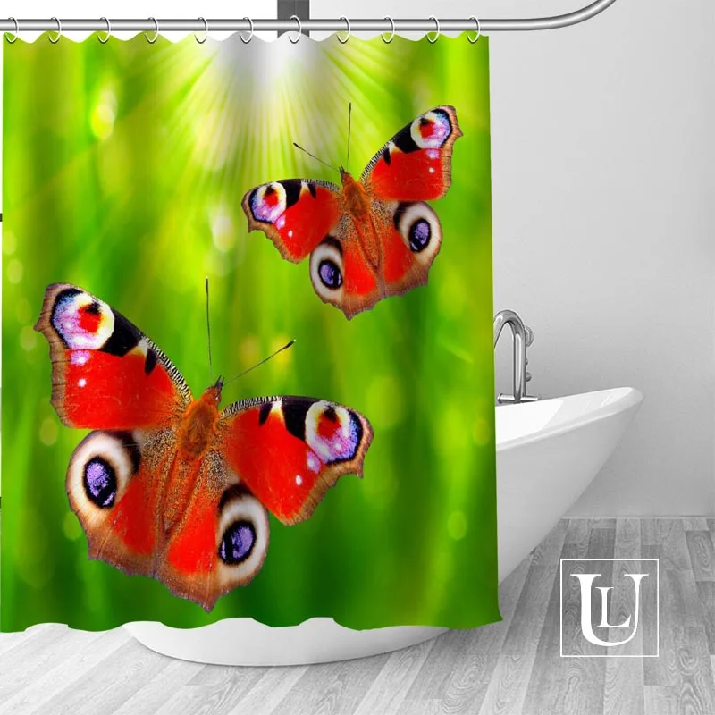 

Custom Butterfly Curtain Fabric Modern Shower Curtain bathroom beautiful Curtains Bath decor Polyester Cloth Waterproof