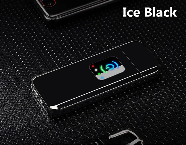 Новая USB Зажигалка перезаряжаемая Электронная зажигалка светодиоды на батарейках дисплей Winderproof беспламенная двухсторонняя сигарная плазма